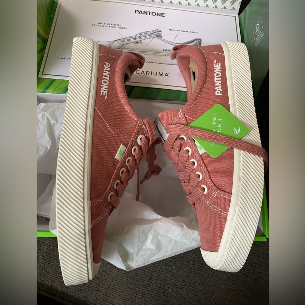 Cariuma +‎ Pantone OCA Low Withered Rose Canvas Contrast Thread Sneaker NIB 🌴 - Picture 2 of 10